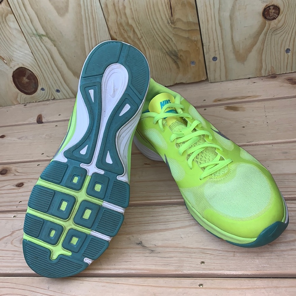 Nike Womens Dual Fusion TR 580379-700 Green Lace Up Training Sneaker Shoe Size 9